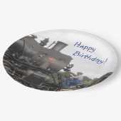  stoomtrein papieren bordje (Gekanteld)