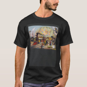 Stoomtrein Poster Kunstwerk Illinois Centra T-shirt