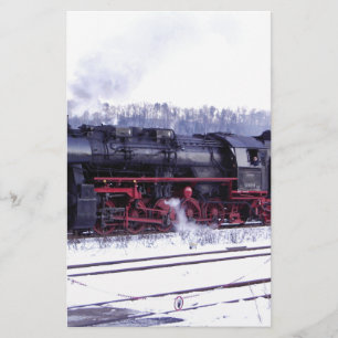 stoomtrein spoorweglocomotief station motor briefpapier