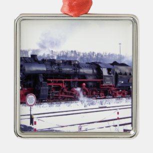 stoomtrein spoorweglocomotief station motor metalen ornament