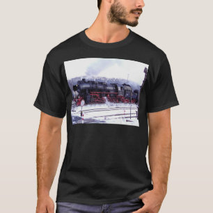 stoomtrein spoorweglocomotief station motor t-shirt