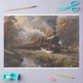 Stoomtrein stijl schilderij Decoupage Tissuepapier (Craft)