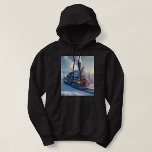 Stoomtrein Winterlandschap Sneeuwberg Hoodie