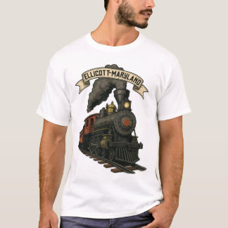 Stoomtreinlocomotief van Ellicott Maryland T-shirt