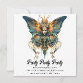 Stoomwerveling Fritillary Vlinder Steampunk Bruilo Aankondiging (Voorkant)