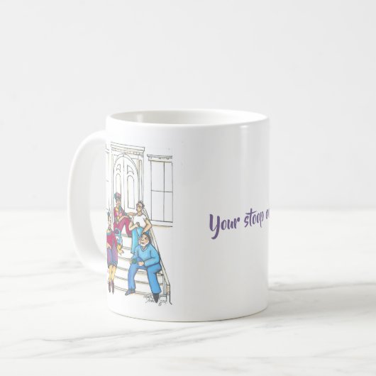 Stoop Stories Mug (Blanc, 11 oz) (Devant gauche)