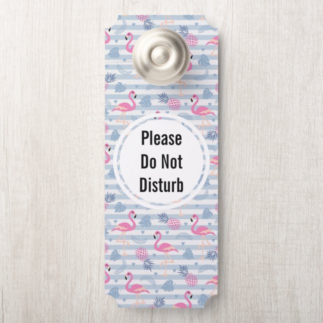 Stoor niet Cite Flamingo & Pineapple Pattern (Op knop)