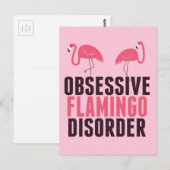 Stoornis met obsessief Flamingo Briefkaart (Voorkant / Achterkant)