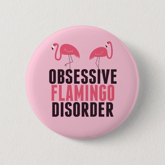 Stoornis met obsessief Flamingo Ronde Button 5,7 Cm (Voorkant)
