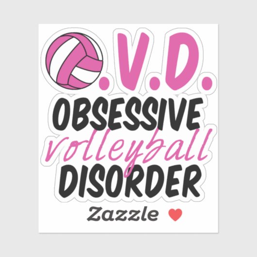 Stoornis met obsessief volleybal sticker (Vel)