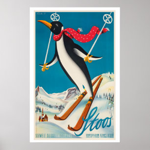 Stoos Zwitserland Vintage Skiposter Poster