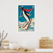 Stoos Zwitserland Vintage Skiposter Poster (Keuken)