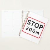 Stop 200m verkeersbord verkeerswaarschuwing veilig planner (Display)