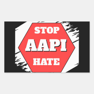 Stop AAPI Haat Rechthoekig Rechthoekige Sticker