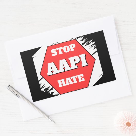 Stop AAPI Haat Rechthoekig Rechthoekige Sticker (Envelop)