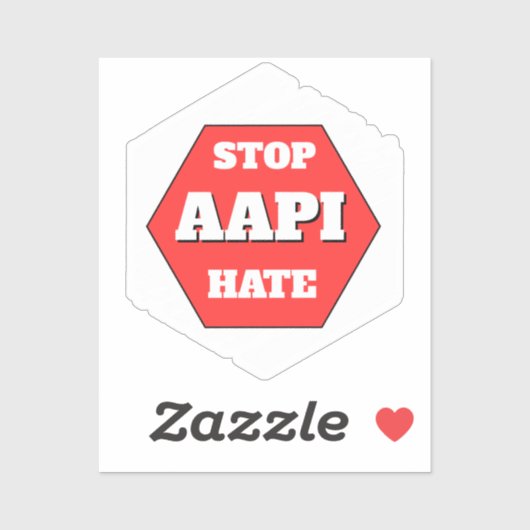 Stop AAPI Haat Rechthoekig Sticker (Vel)