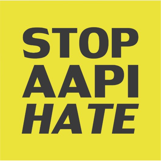 Stop AAPI Hate, Sticker jaune noir (Devant)