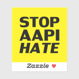 Stop AAPI Hate, Sticker jaune noir