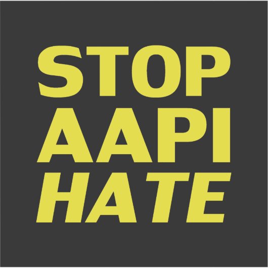 Stop AAPI Hate, Sticker jaune noir (Devant)