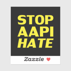 Stop AAPI Hate, Sticker jaune noir