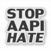 Stop AAPI Hate, Sticker noir blanc (Devant)