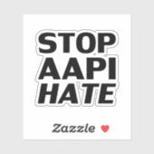 Stop AAPI Hate, Sticker noir blanc (Feuille)