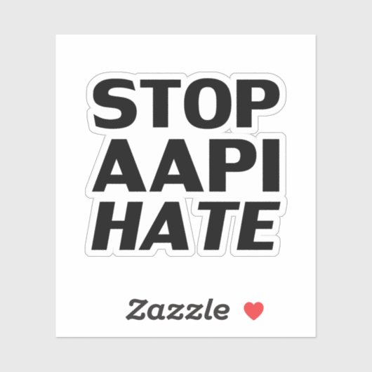 Stop AAPI Hate, Sticker noir blanc (Feuille)