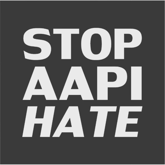 Stop AAPI Hate, Sticker noir blanc (Devant)