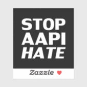 Stop AAPI Hate, Sticker noir blanc (Feuille)