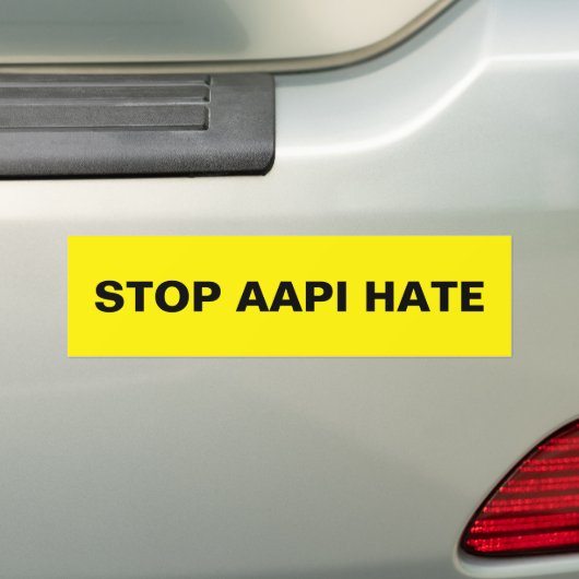 Stop AAPI Hate, voiture jaune noir Sticker (En voiture)
