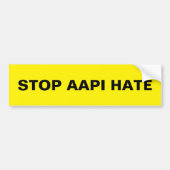 Stop AAPI Hate, voiture jaune noir Sticker (Devant)