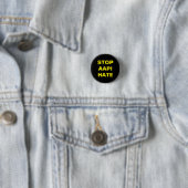 Stop AAPI Hate, zwarte gele Button (In situ)