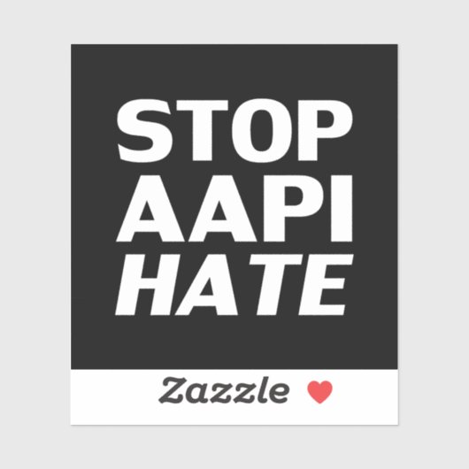 Stop AAPI Hate, zwarte witte Sticker (Vel)