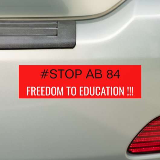 STOP AB 84 BUMPERSTICKER (Op auto)