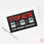 STOP ACTA Sticker de censure d'Internet (Enveloppe)