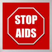 Stop AIDS Red Poster Print (Devant)