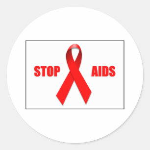 STOP AIDS RONDE STICKER