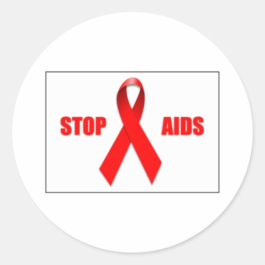 STOP AIDS RONDE STICKER (Voorkant)