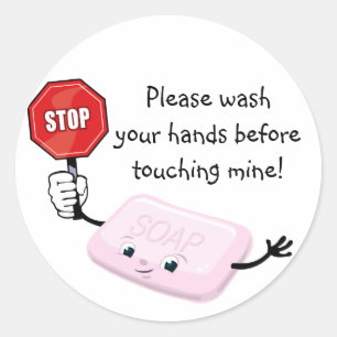 Stop alsjeblieft met handen tikken ronde sticker