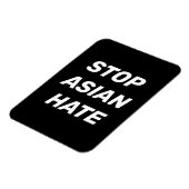 Stop Asian Hate Black white elegant sign Magneet (Linkerzijde)