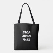 Stop Asian Hate, noir blanc Sac fourre-tout (Dos)