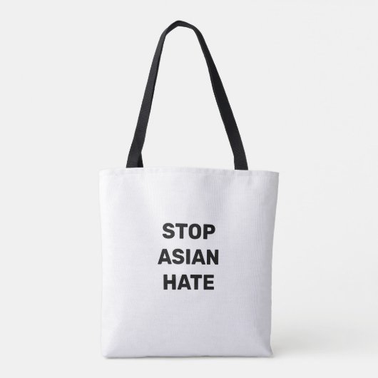 Stop Asian Hate, noir blanc Sac fourre-tout (Dos)