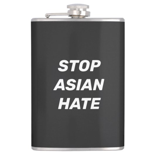 Stop Asian Hate, noir blanc Vinyl enveloppé Flacon (Devant)