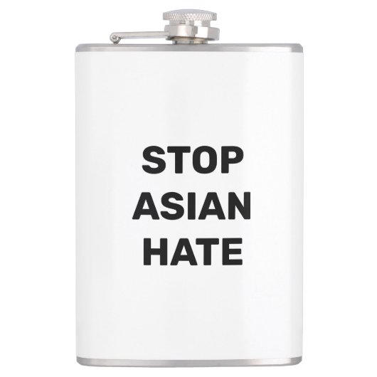 Stop Asian Hate, noir blanc Vinyl enveloppé Flacon (Devant)