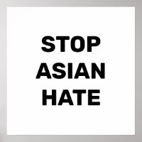 Stop Asian Hate, Poster noir blanc