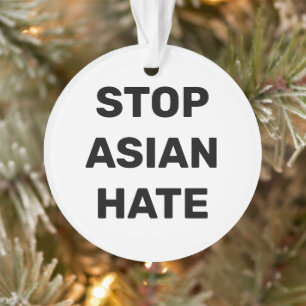 Stop Asian Hate, zwart wit Ornament