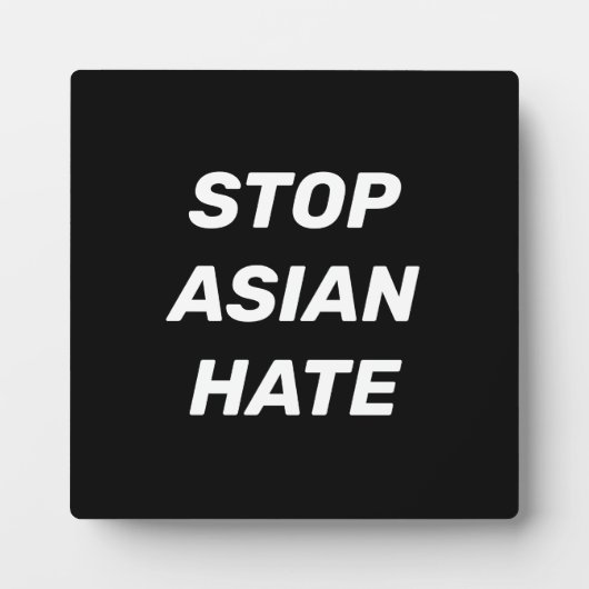 Stop Asian Hate, zwart wit teken Fotoplaat (Voorkant)