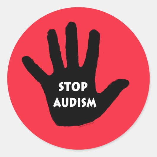 Stop audisme ronde sticker (Voorkant)