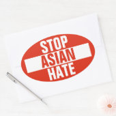 Stop Aziatische haat Ovale Sticker (Envelop)