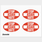 Stop Aziatische haat Ovale Sticker (Vel)